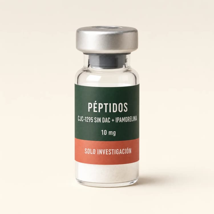 Vial ilustrativo de CJC-1295 sin DAC + Ipamorelina de 10 mg