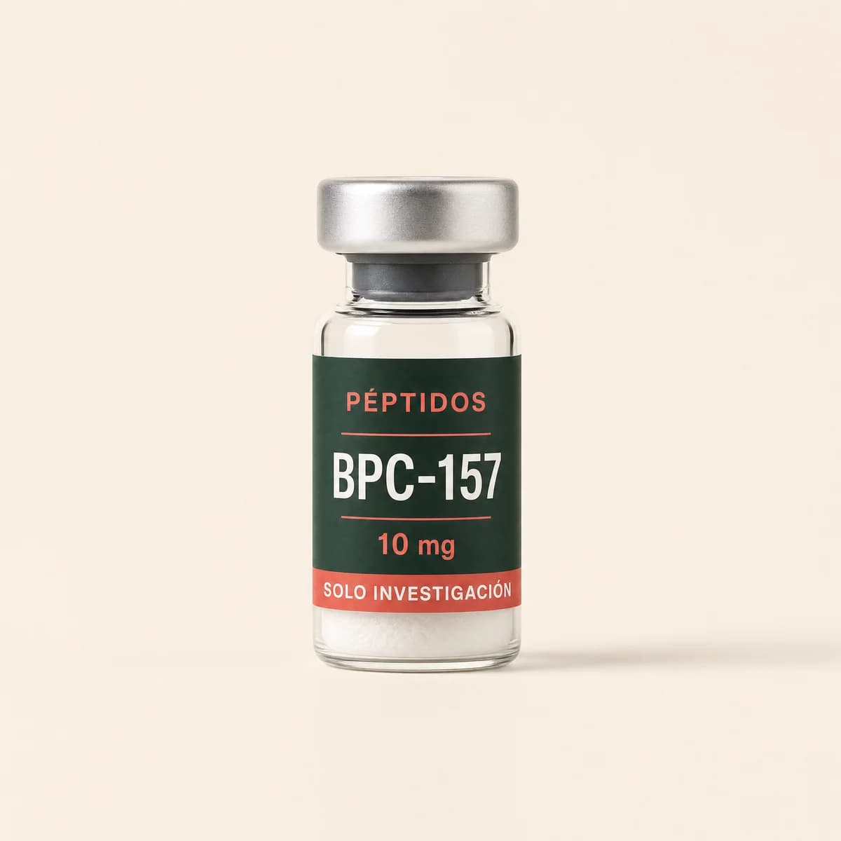 Vial ilustrativo de BPC-157 de 10 mg