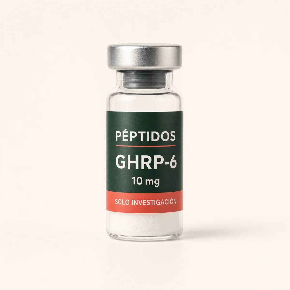 Vial ilustrativo de GHRP-6 de 10 mg