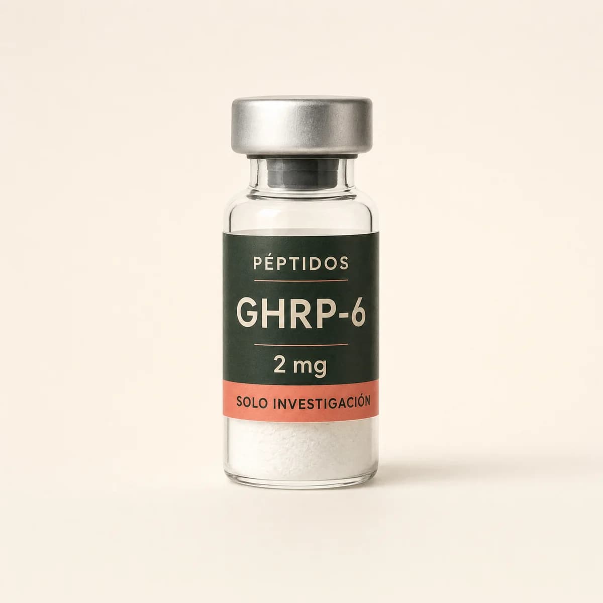 Vial ilustrativo de GHRP-6 de 2 mg