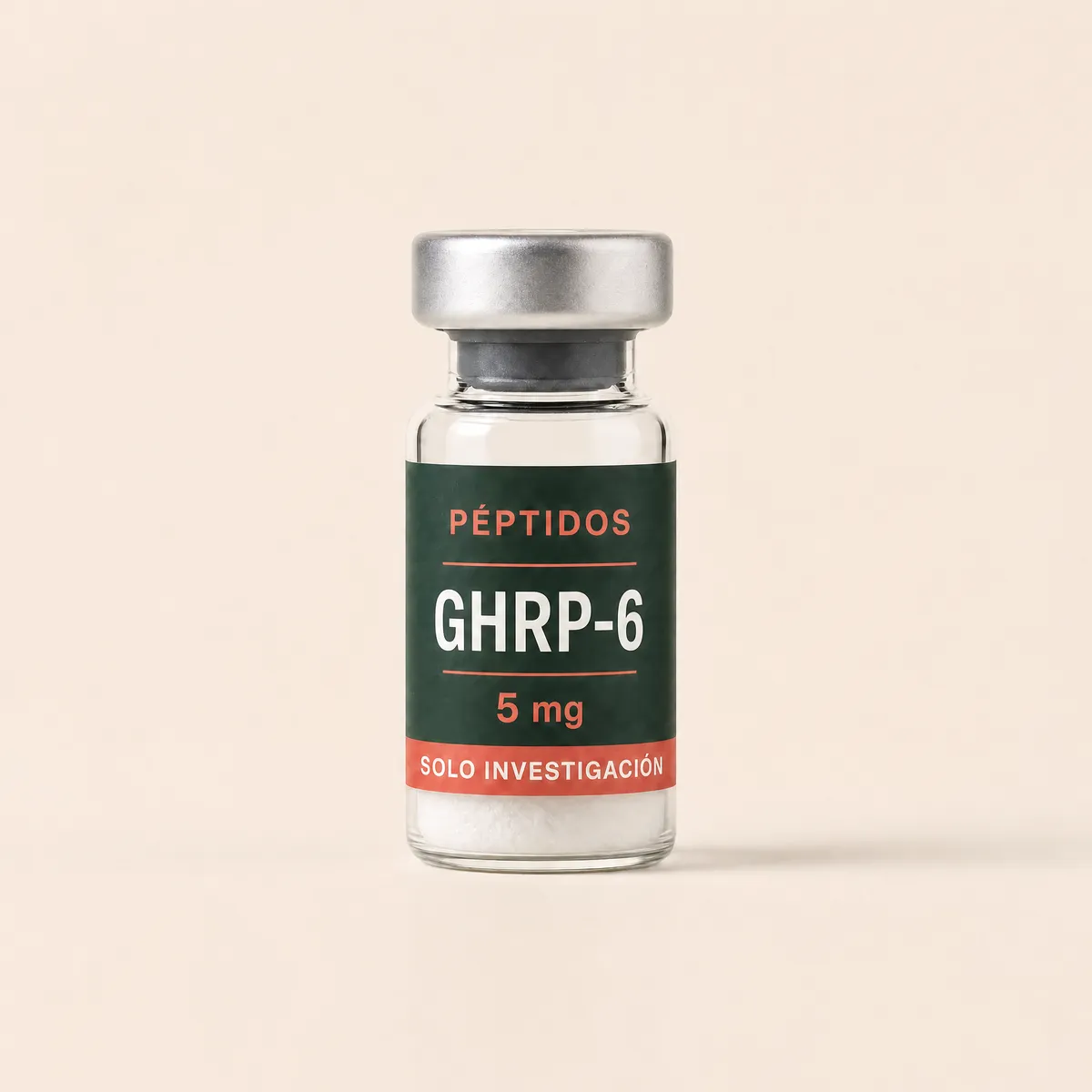 Vial ilustrativo de GHRP-6 de 5 mg