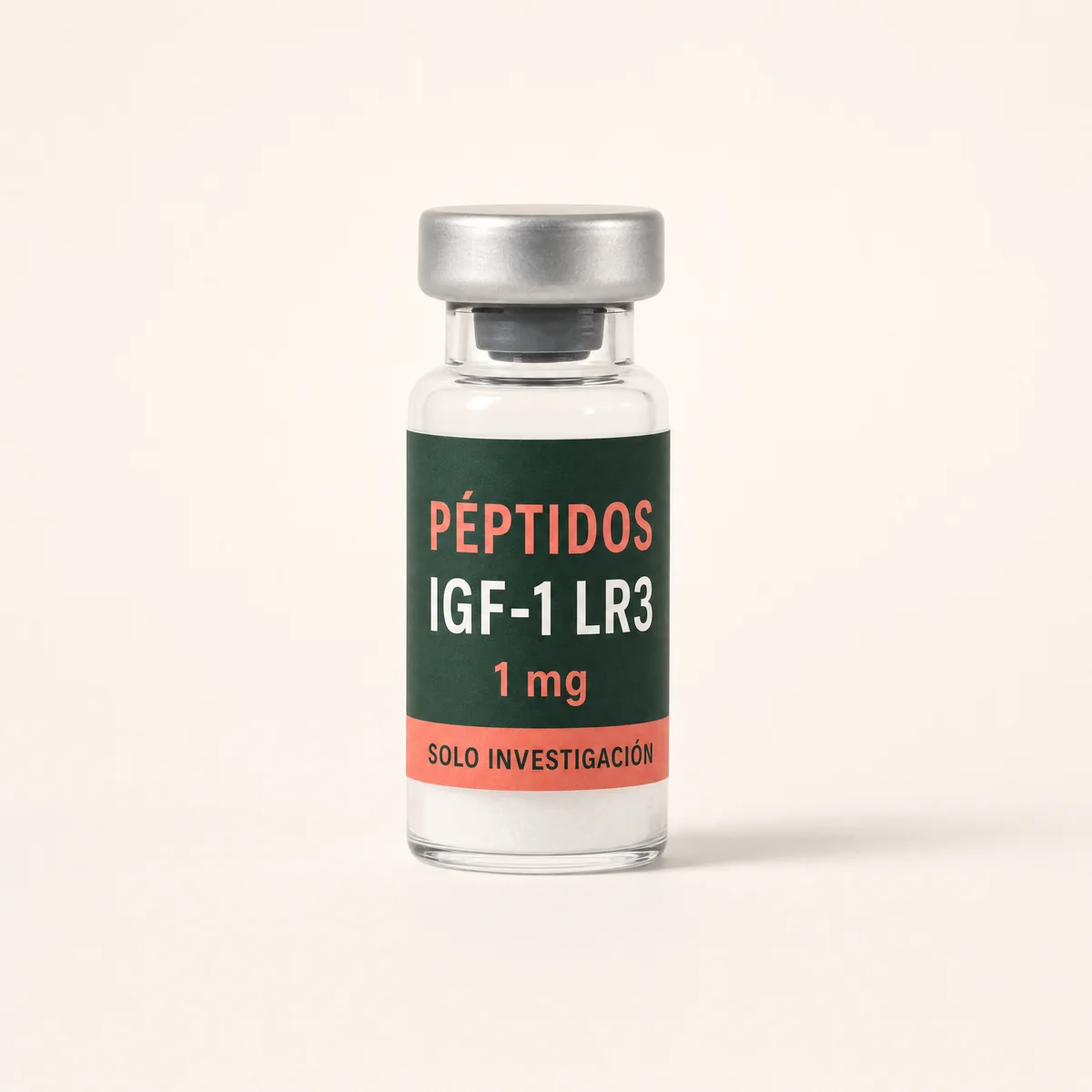 Vial ilustrativo de IGF-1 LR3 de 1 mg