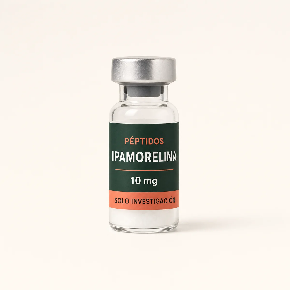 Vial ilustrativo de Ipamorelina de 10 mg