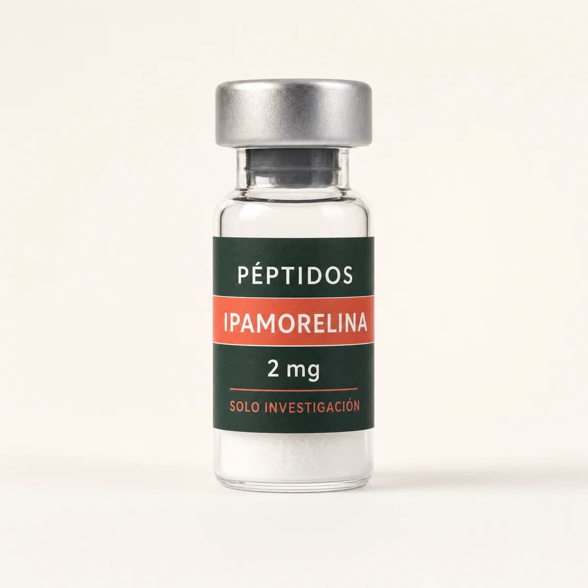 Vial ilustrativo de Ipamorelina de 2 mg
