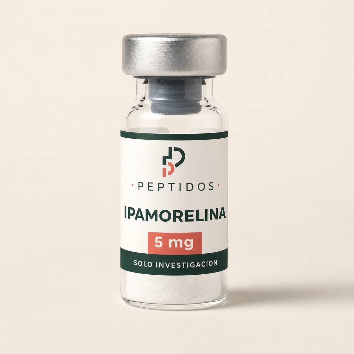Vial ilustrativo de Ipamorelina de 5 mg