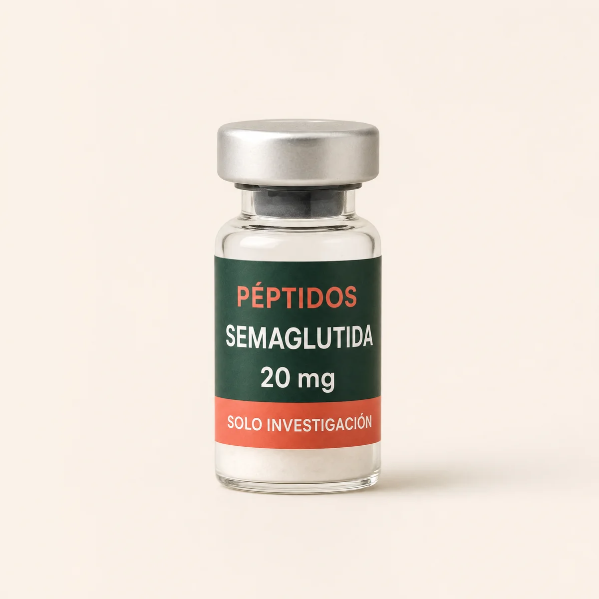 Vial ilustrativo de Semaglutida de 20 mg