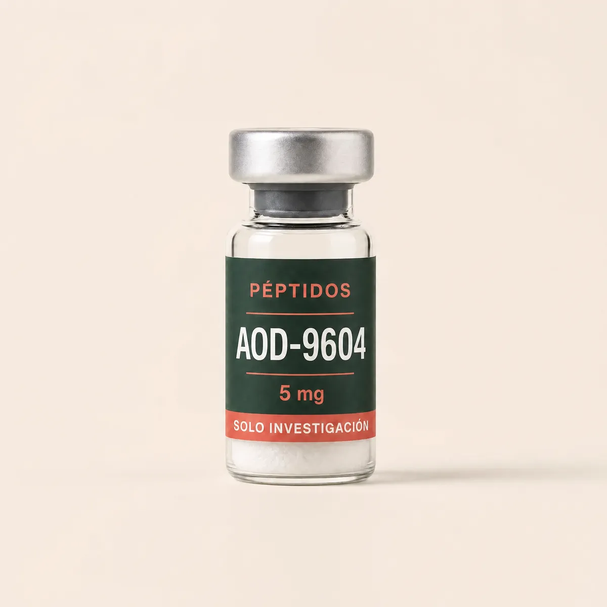 Vial ilustrativo de AOD-9604 de 5 mg