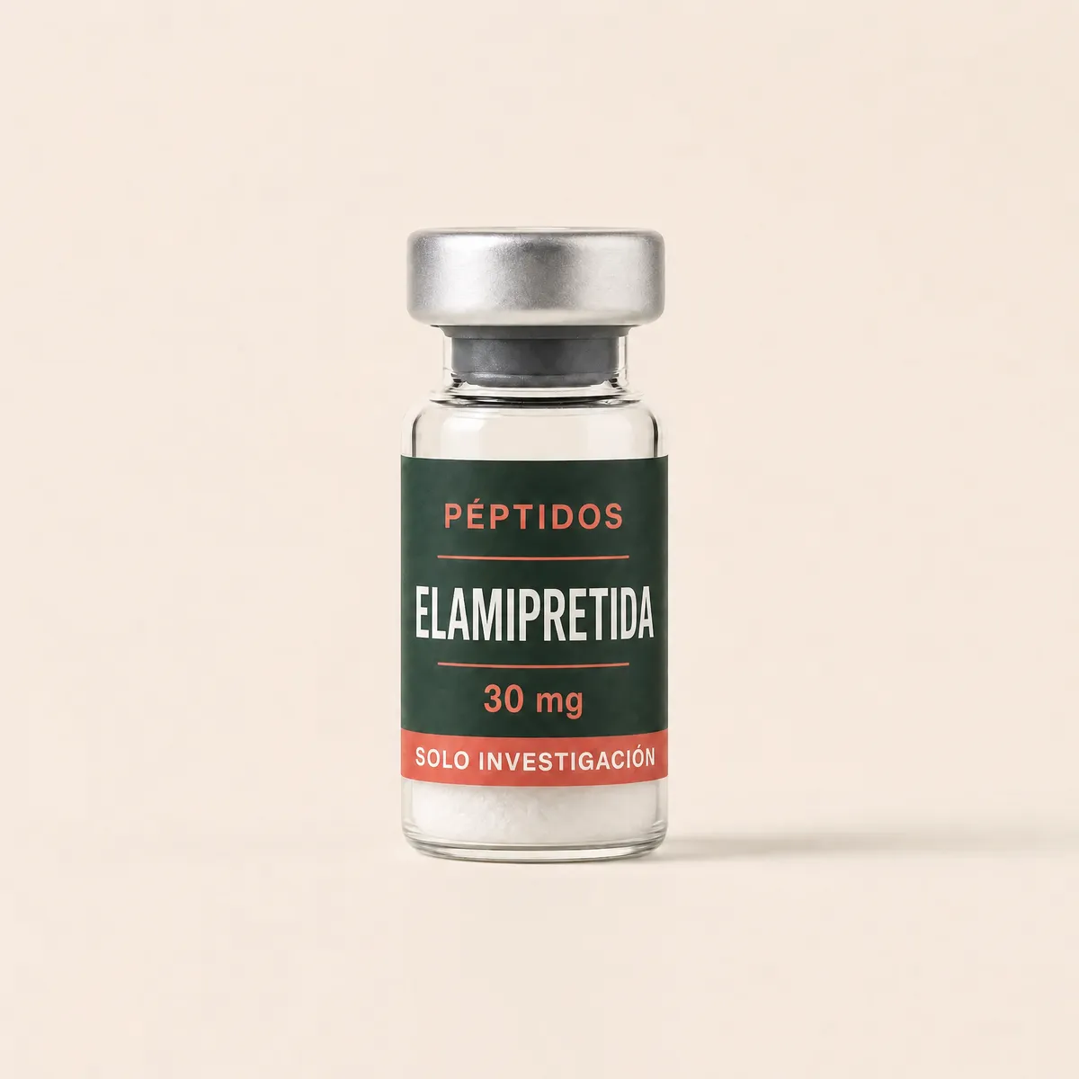 Vial ilustrativo de Elamipretida de 30 mg
