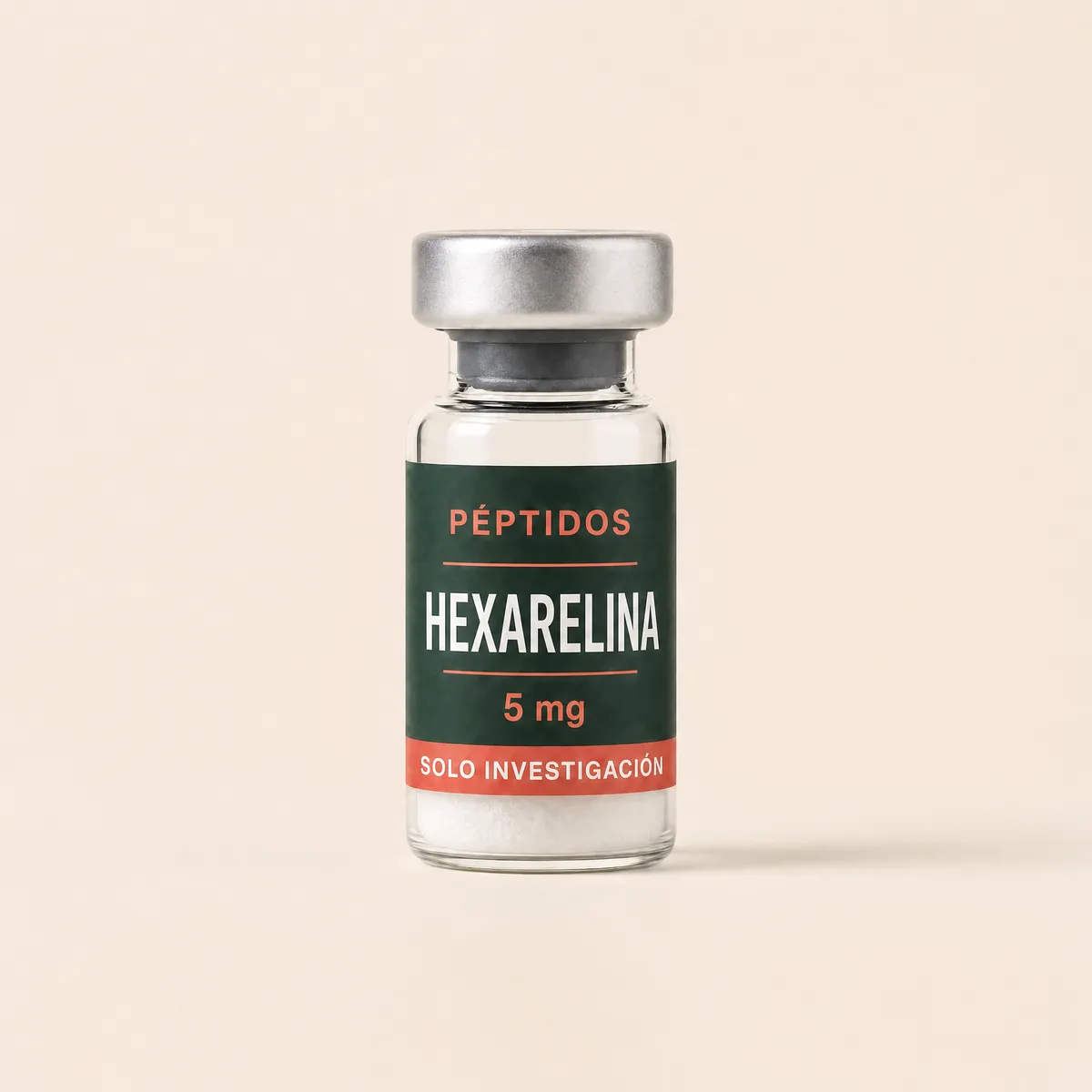 Vial ilustrativo de Hexarelina de 5 mg
