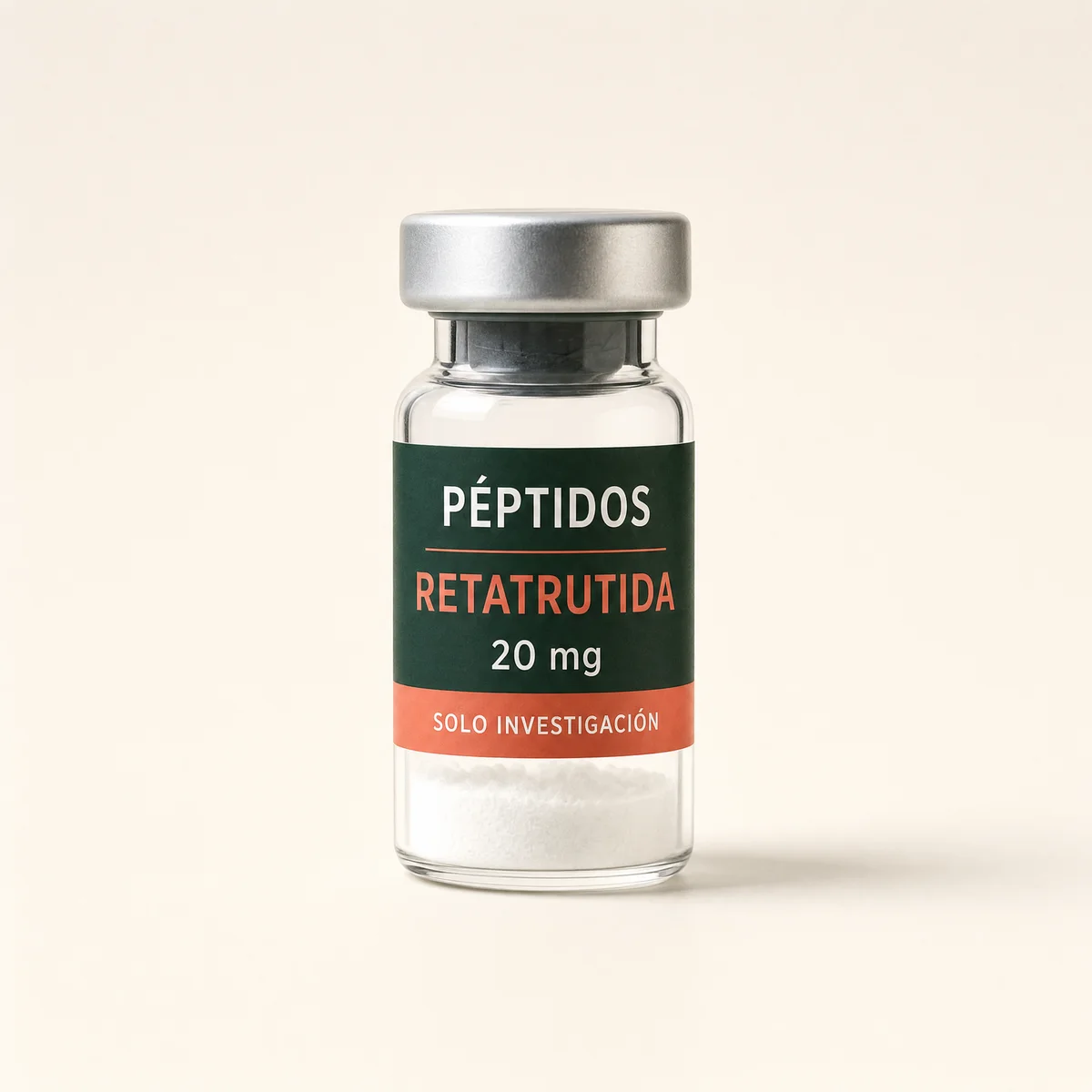 Vial ilustrativo de Retatrutida de 20 mg