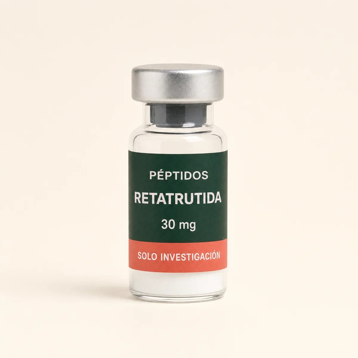 Vial ilustrativo de Retatrutida de 30 mg