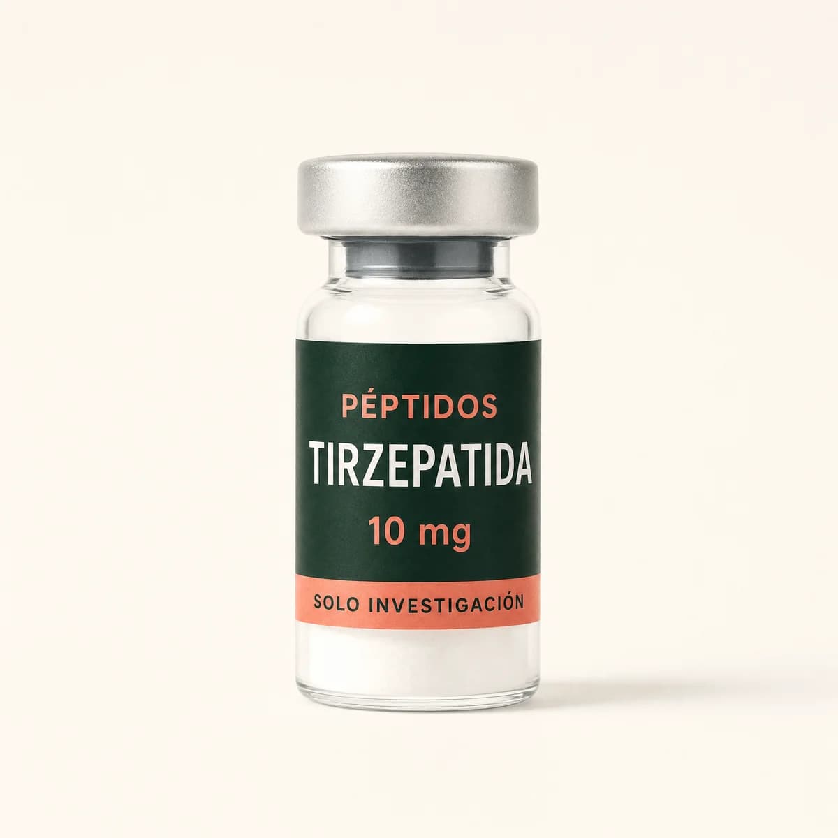 Vial ilustrativo de Tirzepatida de 10 mg