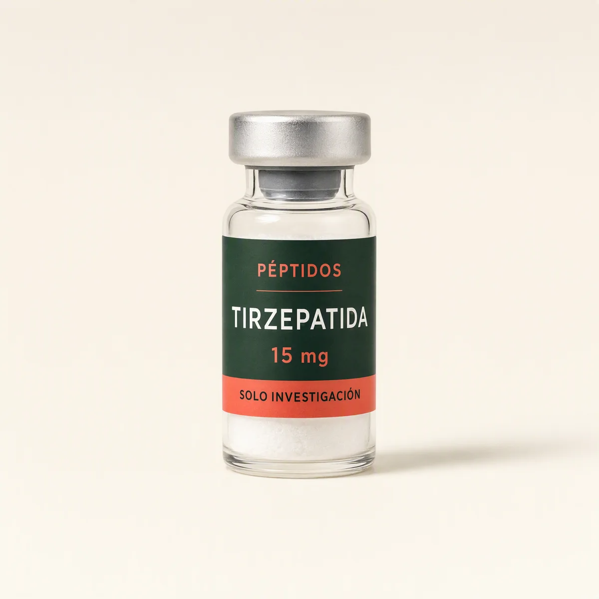 Vial ilustrativo de Tirzepatida de 15 mg