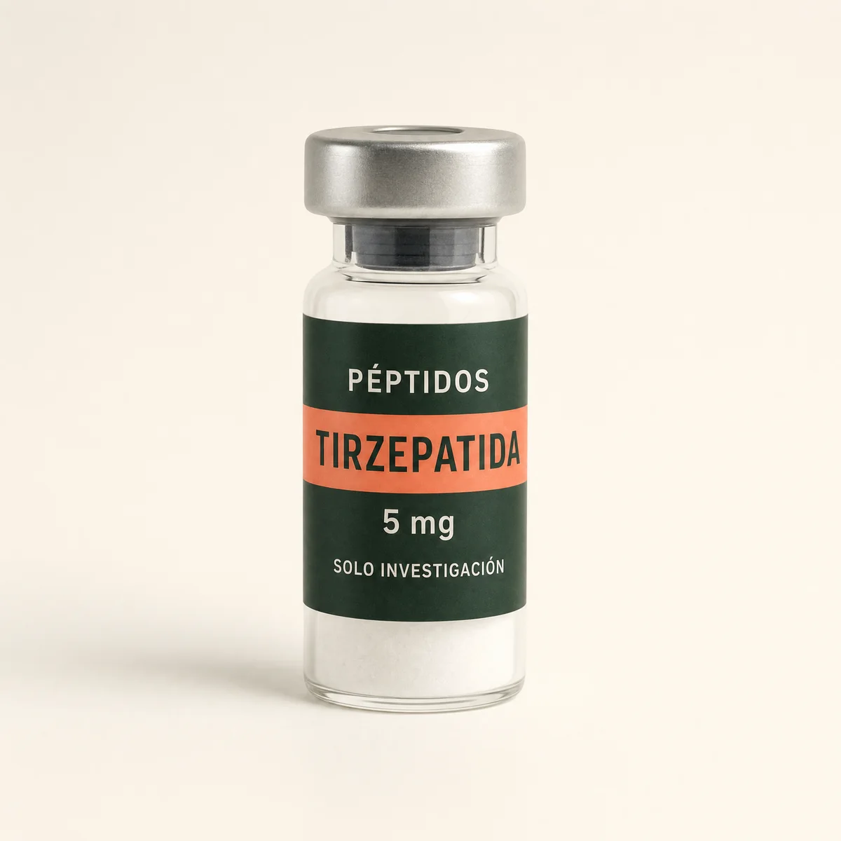Vial ilustrativo de Tirzepatida de 5 mg
